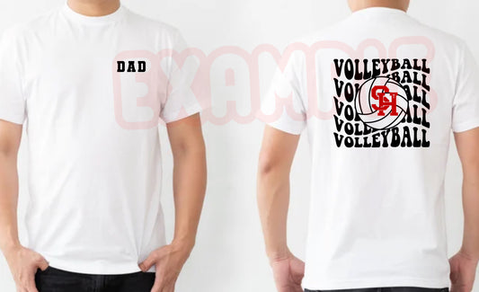 Wavy Volleyball Front & Back Tee