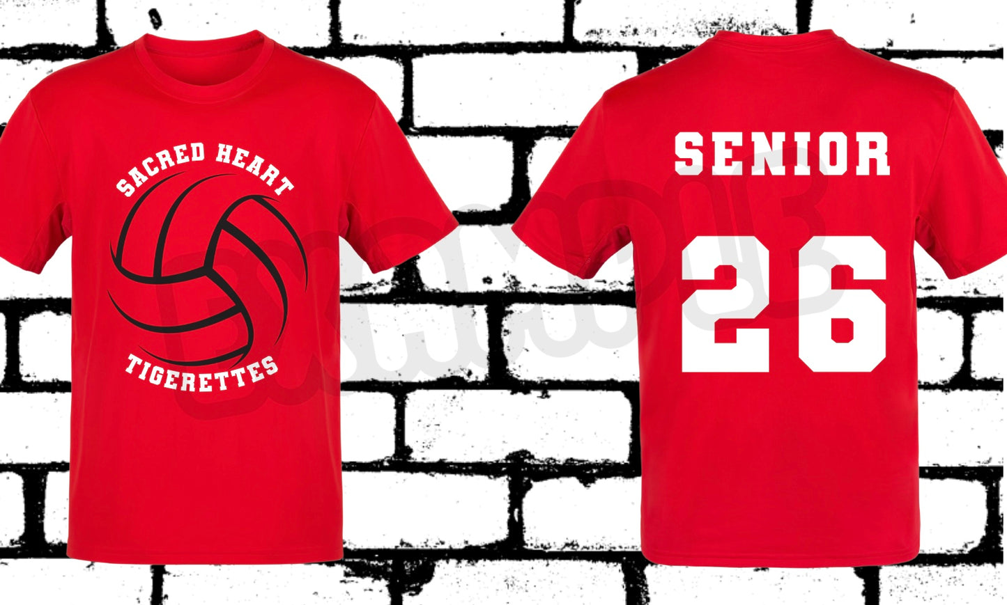 Sacred Heart Volleyball Red Tee
