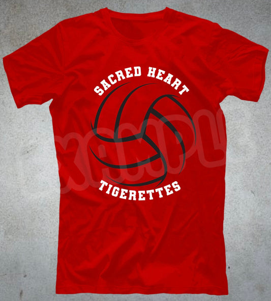 Sacred Heart Volleyball Red Tee